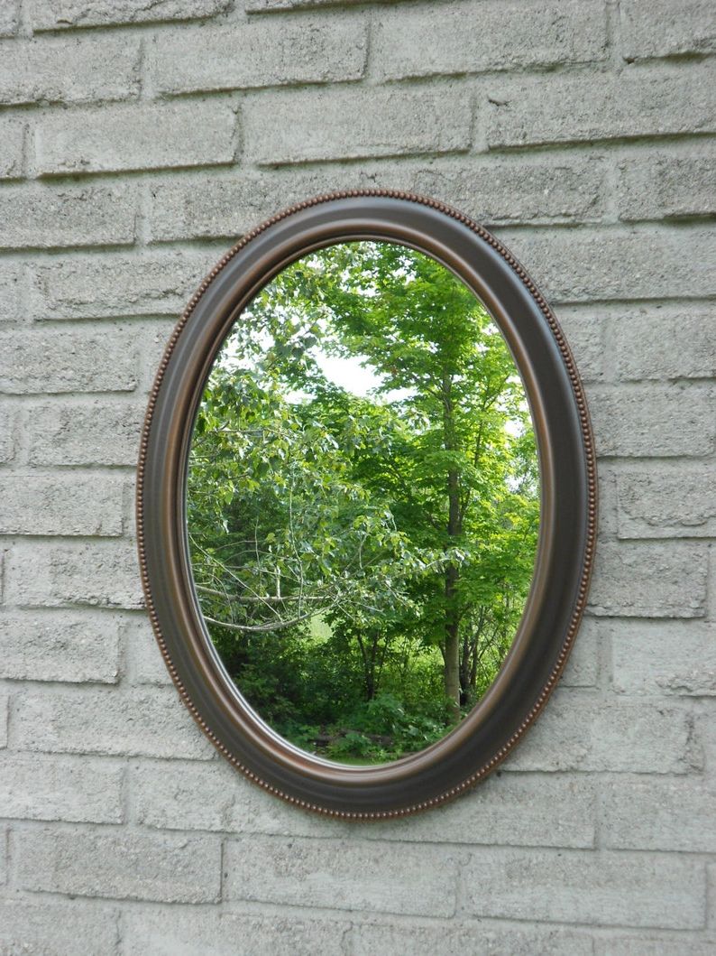 Famous Oil Rubbed Bronze Finish Oval Wall Mirrors Within Wall Oval Mirror With Oil Rubbed Bronze Color Frame (View 10 of 15)