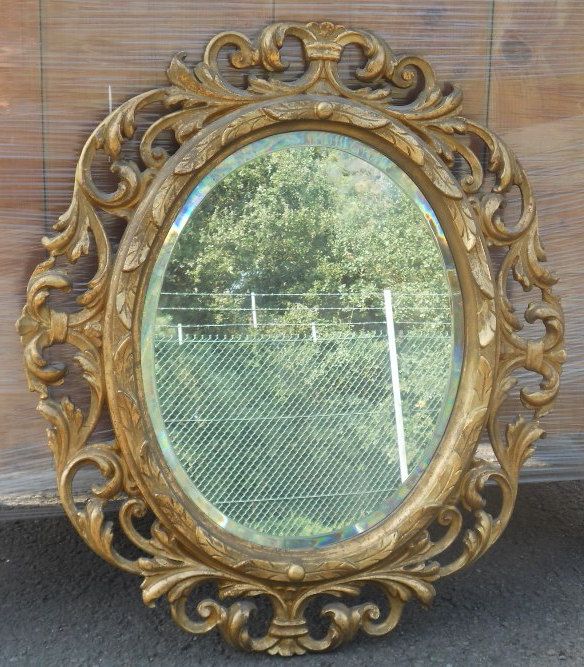 Famous Ornate Gilt Framed Oval Hanging Wall Mirror Inside Nickel Framed Oval Wall Mirrors (View 15 of 15)