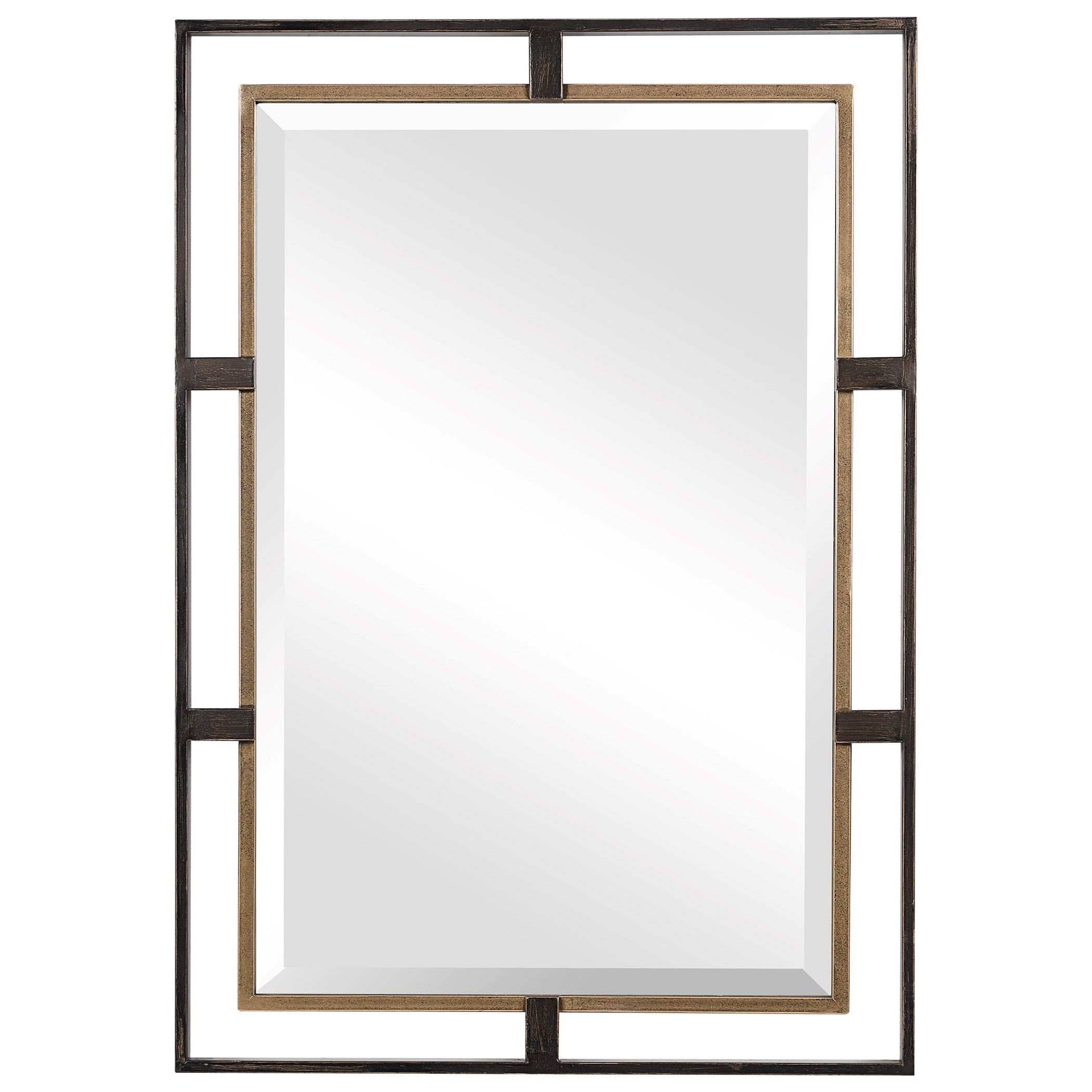Famous Uttermost Mirrors Carrizo Gold & Bronze Rectangle Mirror (View 9 of 15)
