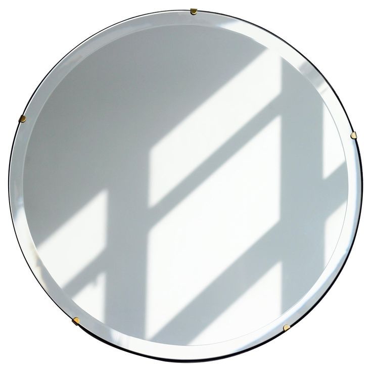 Fashionable Beveled Silver Orbis Round Mirror Frameless With Brass Clips In 2020 Throughout Round Frameless Beveled Mirrors (View 4 of 15)