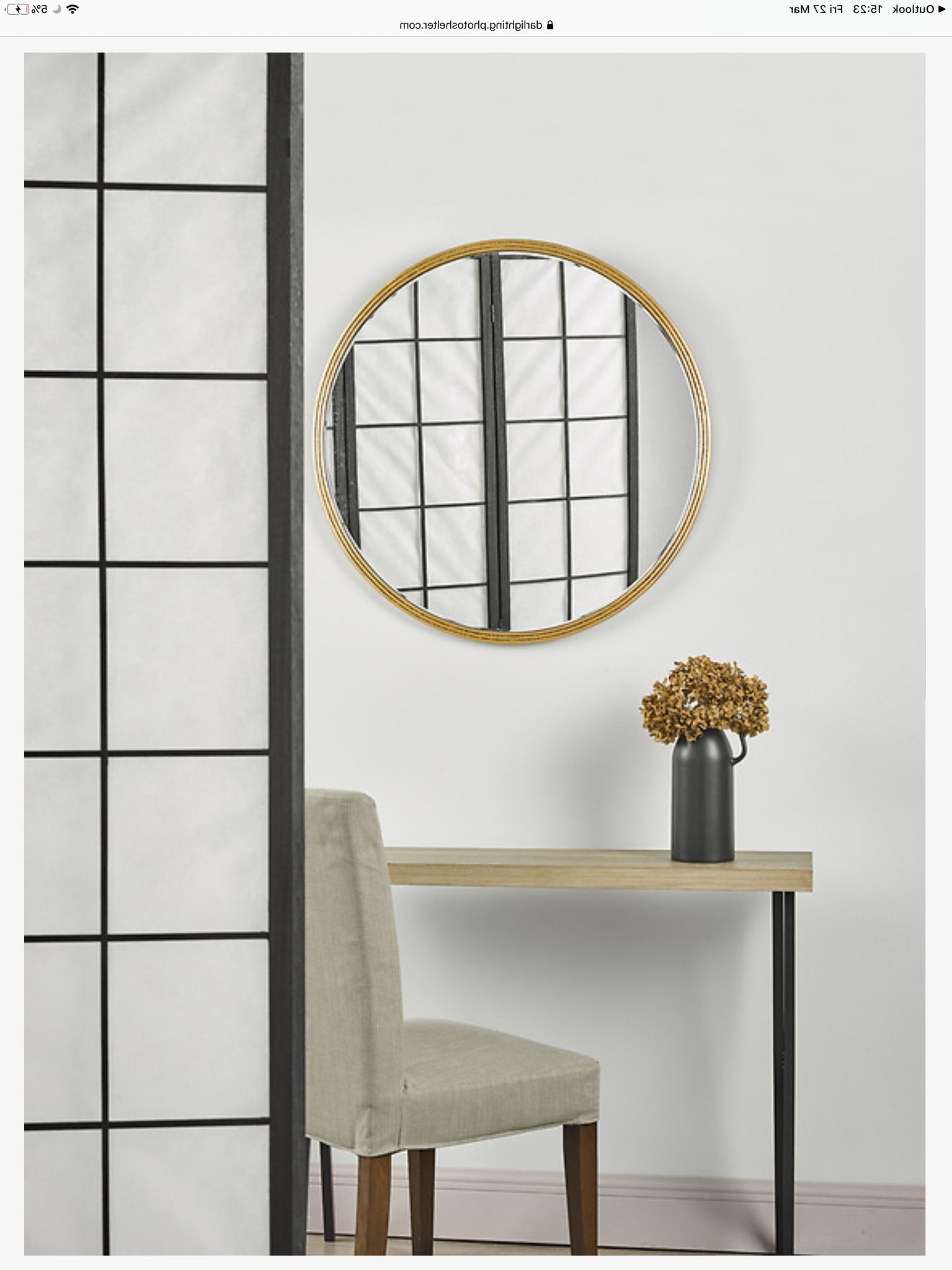 Fashionable Briton – Beaded Edge Round Gold Mirror – Lightbox Throughout Gold Black Rounded Edge Wall Mirrors (View 14 of 15)