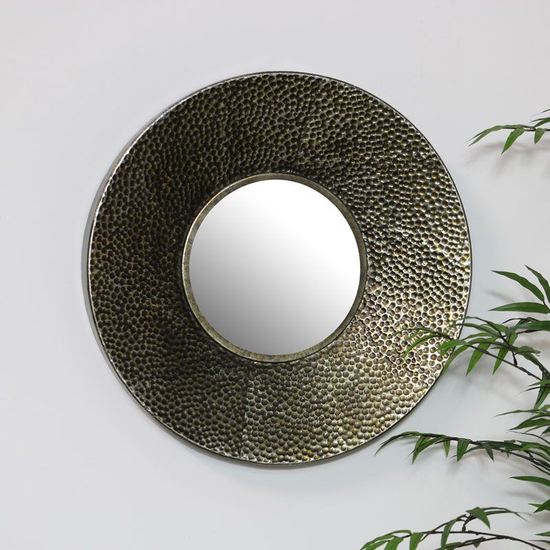 Fashionable Bronze Wall Mirrors Throughout Round Bronze Wall Mirror 50cm X 50cm – Melody Maison® (View 7 of 15)
