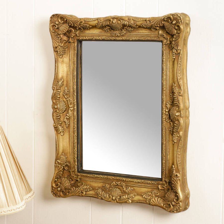 Fashionable Dark Gold Rectangular Wall Mirrors Throughout Rectangular Gold Ornate Mirrordibor (View 12 of 15)