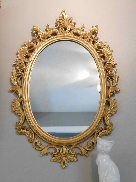 Fashionable Framed Oval Mirror Ornate Gold Regarding Antique Gold Cut Edge Wall Mirrors (View 1 of 15)