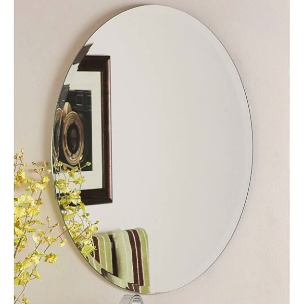 Fashionable Frameless Round Beveled Wall Mirrors Regarding Cheap Decorative Frameless Beveled Mirror – Hhg Glass (View 7 of 15)