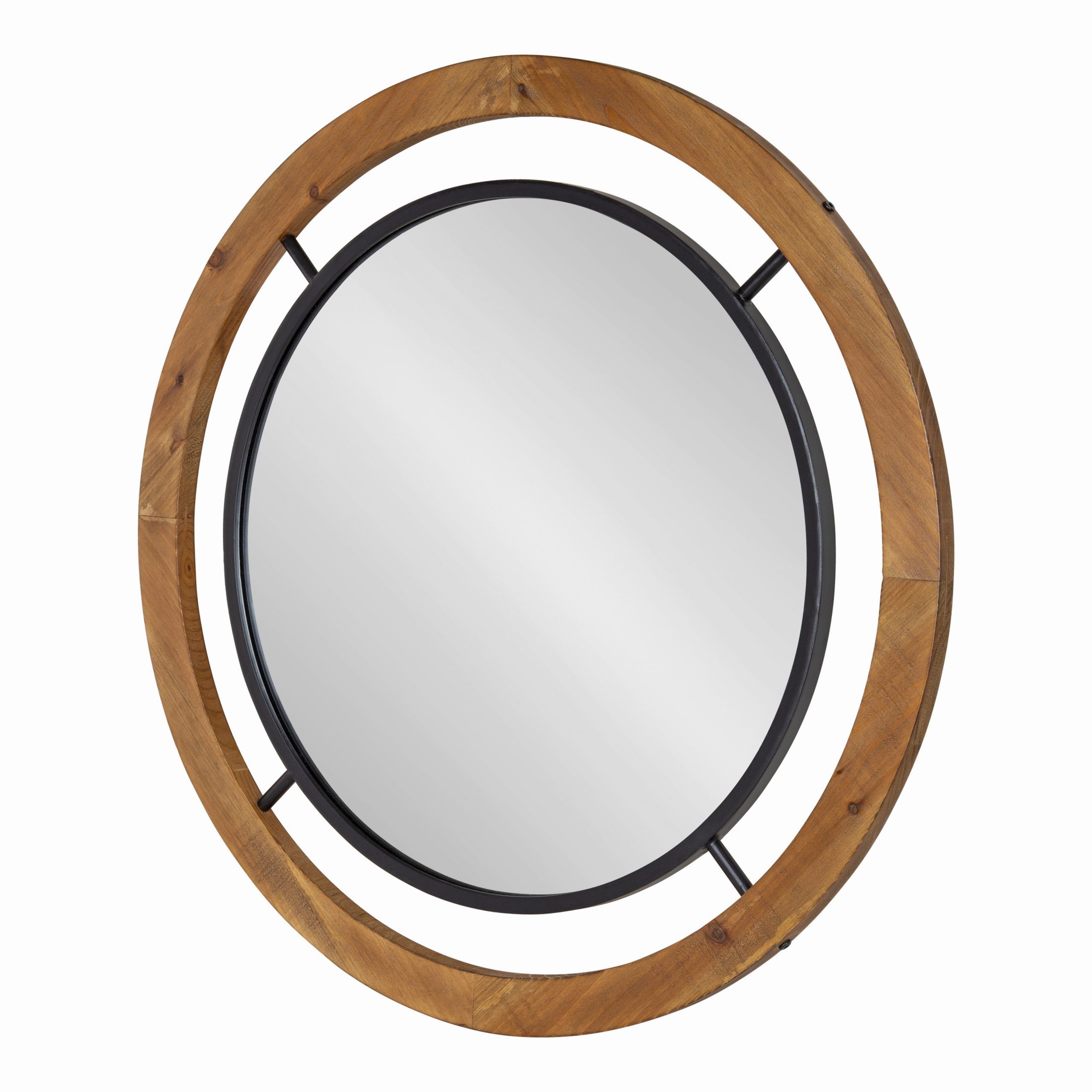 Fashionable Kate And Laurel Whalen Rustic Wood Wall Mirror, 32" X 32", Brown Intended For Mocha Brown Wall Mirrors (View 2 of 15)