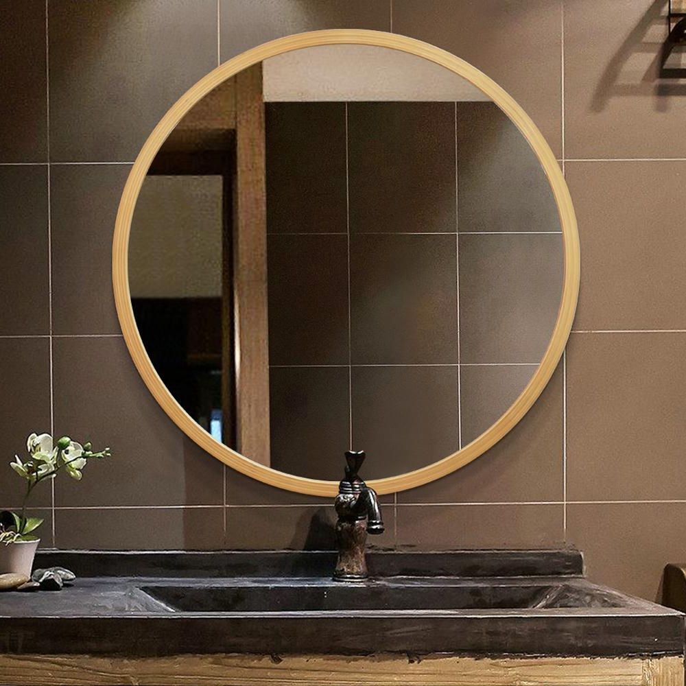 Fashionable Round Bathroom Wall Mirrors Intended For Round Black Frame Wall Mirror Dfs  (View 9 of 15)