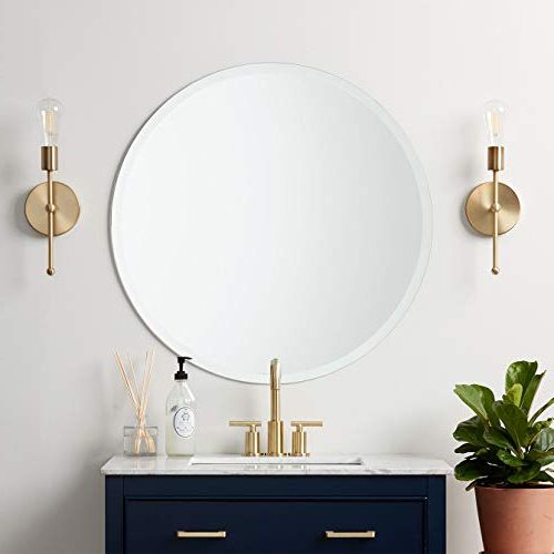Fashionable Round Edge Wall Mirrors Within Better Bevel 24" X 24" Frameless Round Mirror (View 9 of 15)