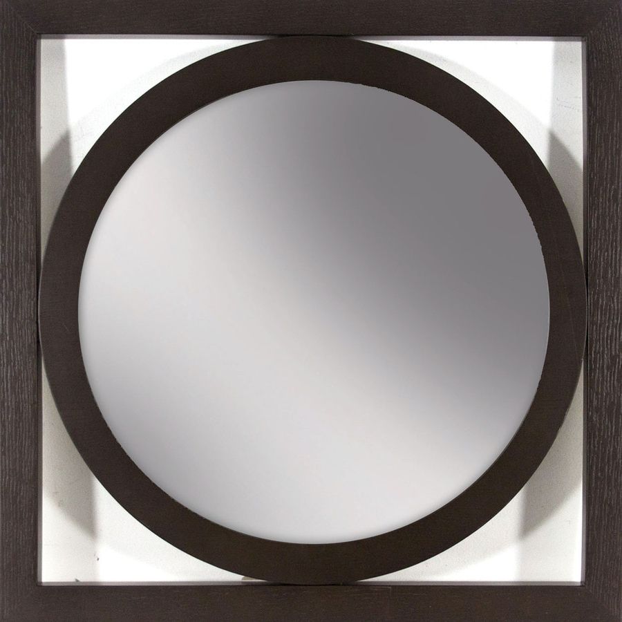 Favorite Allen + Roth 24 In L X 24 In W Chocolate Brown Polished Square Wall Intended For Mocha Brown Wall Mirrors (View 13 of 15)