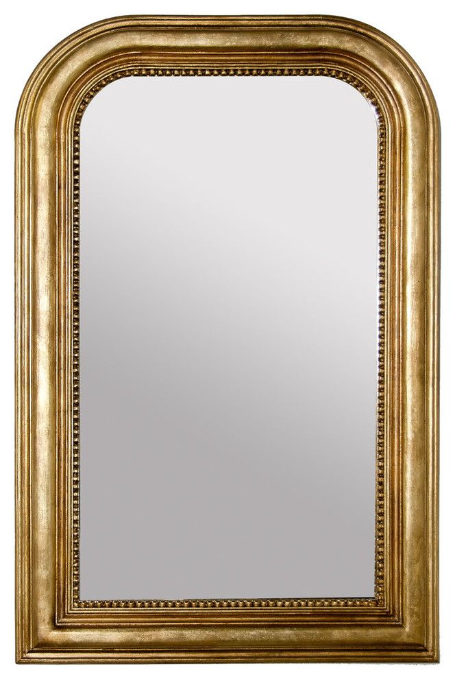 Favorite Handcarved Curved Top Rectangle Mirror – Traditional – Wall Mirrors With Gold Curved Wall Mirrors (View 3 of 15)