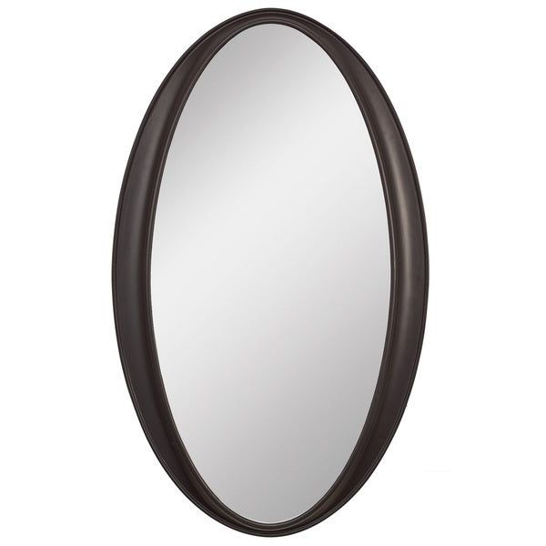 Favorite Nickel Framed Oval Wall Mirrors With Regard To Shop Laurn Oval Black Framed Wall Mirror – Free Shipping Today (View 3 of 15)