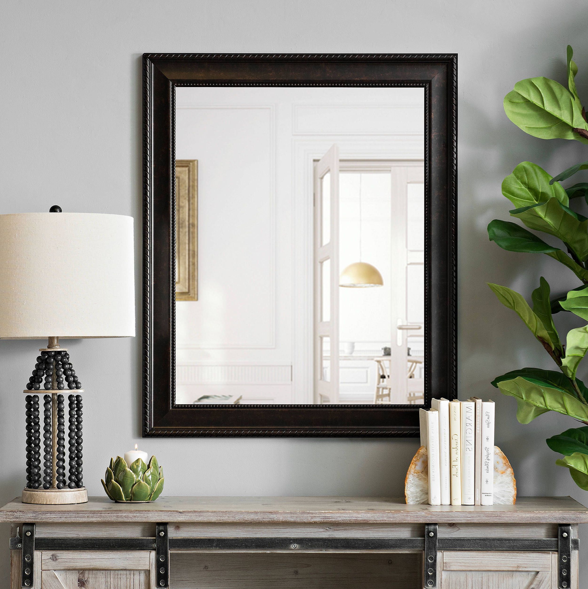 Framed Throughout Silver And Bronze Wall Mirrors (View 9 of 15)