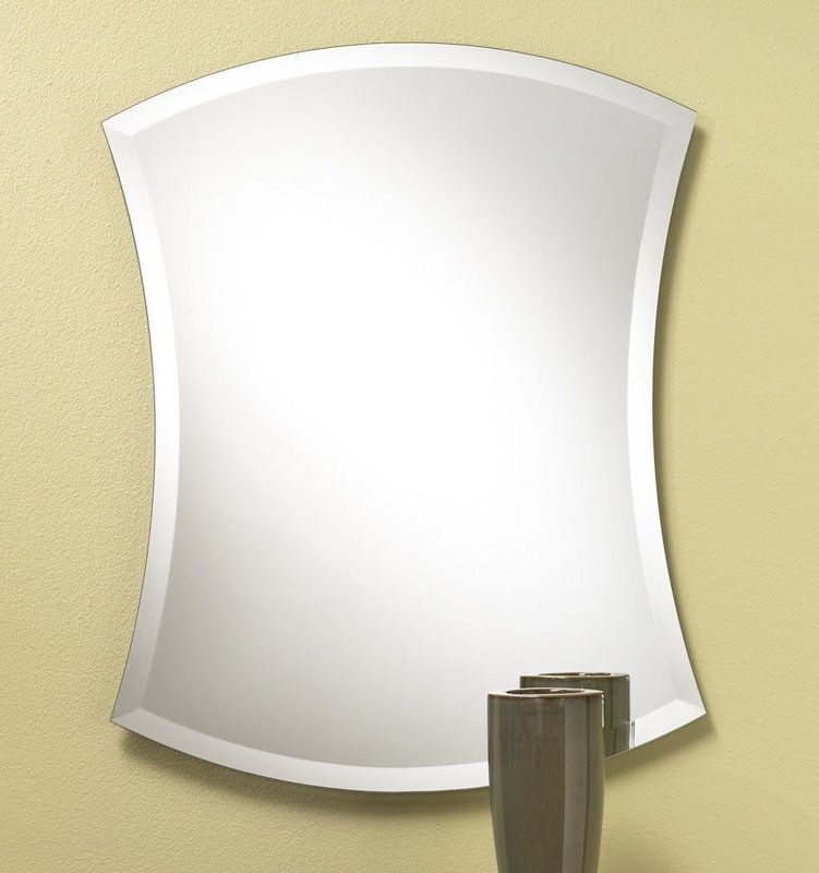 Frameless Beveled Mirror Throughout Crown Arch Frameless Beveled Wall Mirrors (View 15 of 15)
