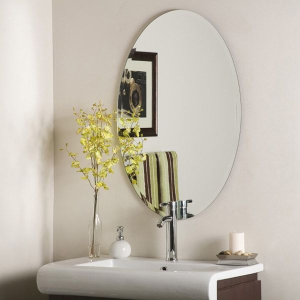 Frameless Oval Beveled Mirror – 11578104 – Overstock Shopping With Regard To Recent Frameless Tri Bevel Wall Mirrors (View 6 of 15)