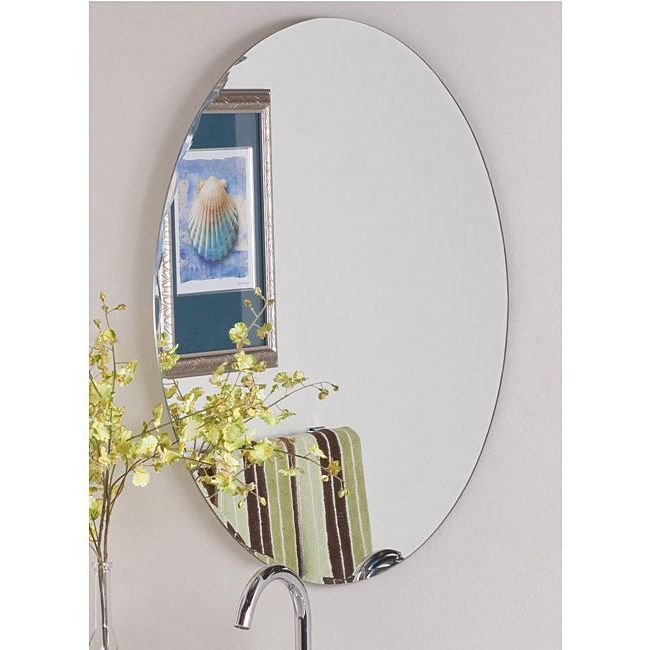 Frameless Oval Scallop Beveled Mirror – Free Shipping Today – Overstock Regarding Current Frameless Round Beveled Wall Mirrors (View 5 of 15)
