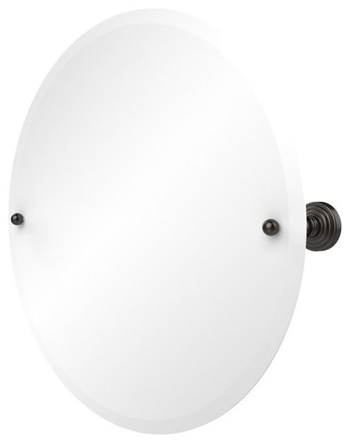 Frameless Round Tilt Mirror With Beveled Edge – Traditional – Bathroom Regarding Well Liked Round Frameless Beveled Mirrors (View 2 of 15)