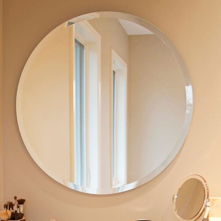 Frameless Tri Bevel Wall Mirrors In Fashionable Buy Glass Frameless Round Beveled Edge Wall Mirror 05 Mm Thickness For (View 10 of 15)