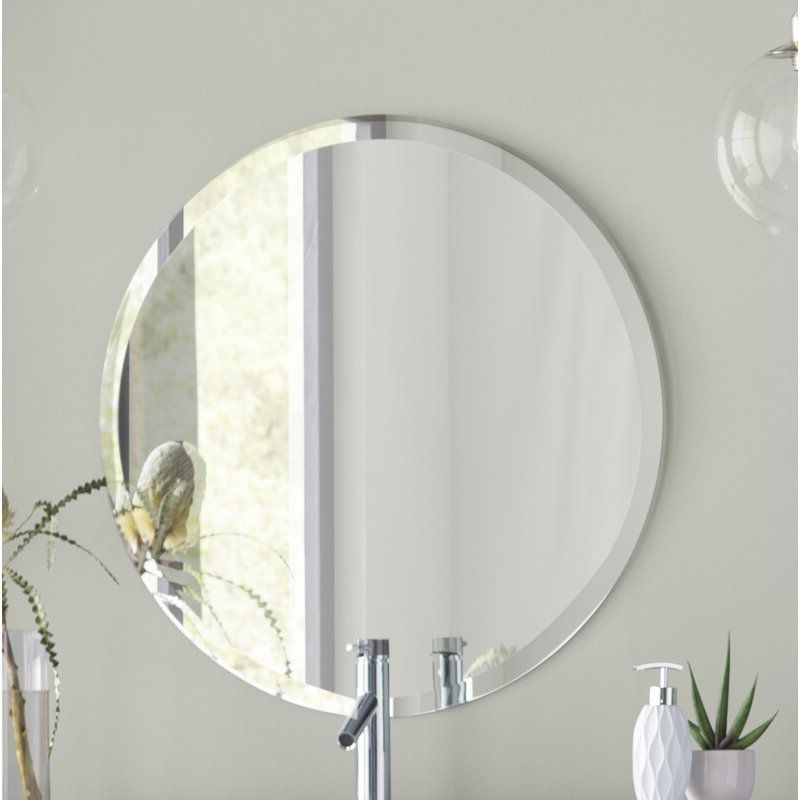 Frameless Tri Bevel Wall Mirrors With Popular Valdosta Modern And Contemporary Beveled Frameless Bathroom / Vanity (View 2 of 15)