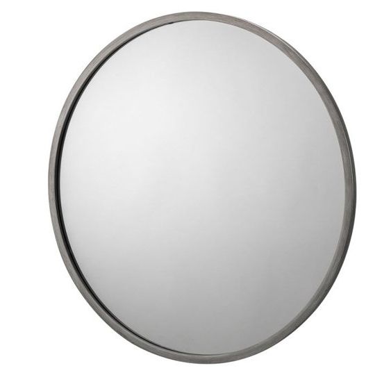 Free Floating Printed Glass Round Wall Mirrors Within Well Liked Octave Round Wall Mirror With Pewter Frame (View 15 of 15)