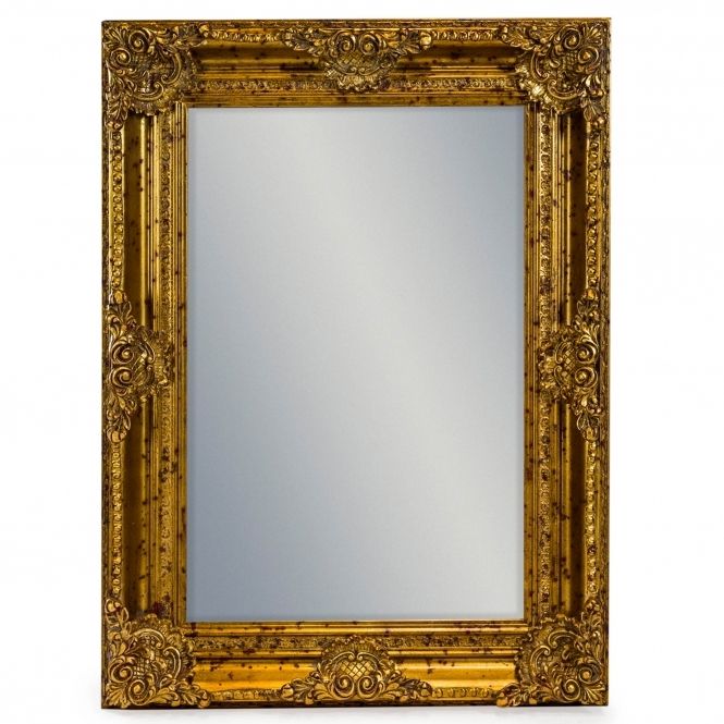 French Style Mirrors Throughout Widely Used Warm Gold Rectangular Wall Mirrors (View 9 of 15)