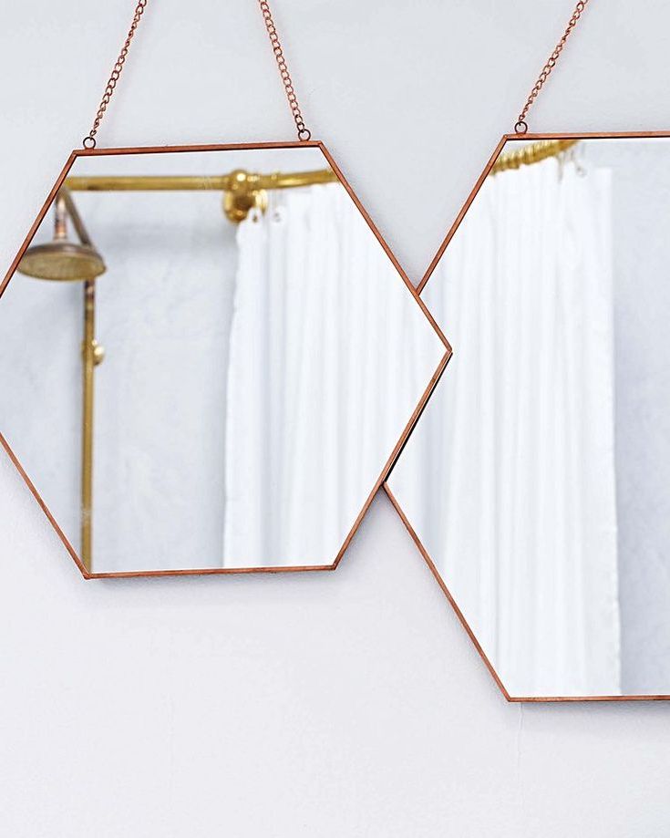 Gold Hexagon Wall Mirrors With Current Rose Gold Hexagon Hanging Wall Mirror Small (View 14 of 15)