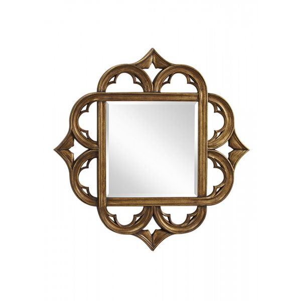 Gold Square Oversized Wall Mirrors Pertaining To Most Recently Released Traditional Large Square Mirror With Antique Gold Gothic Frame (View 12 of 15)