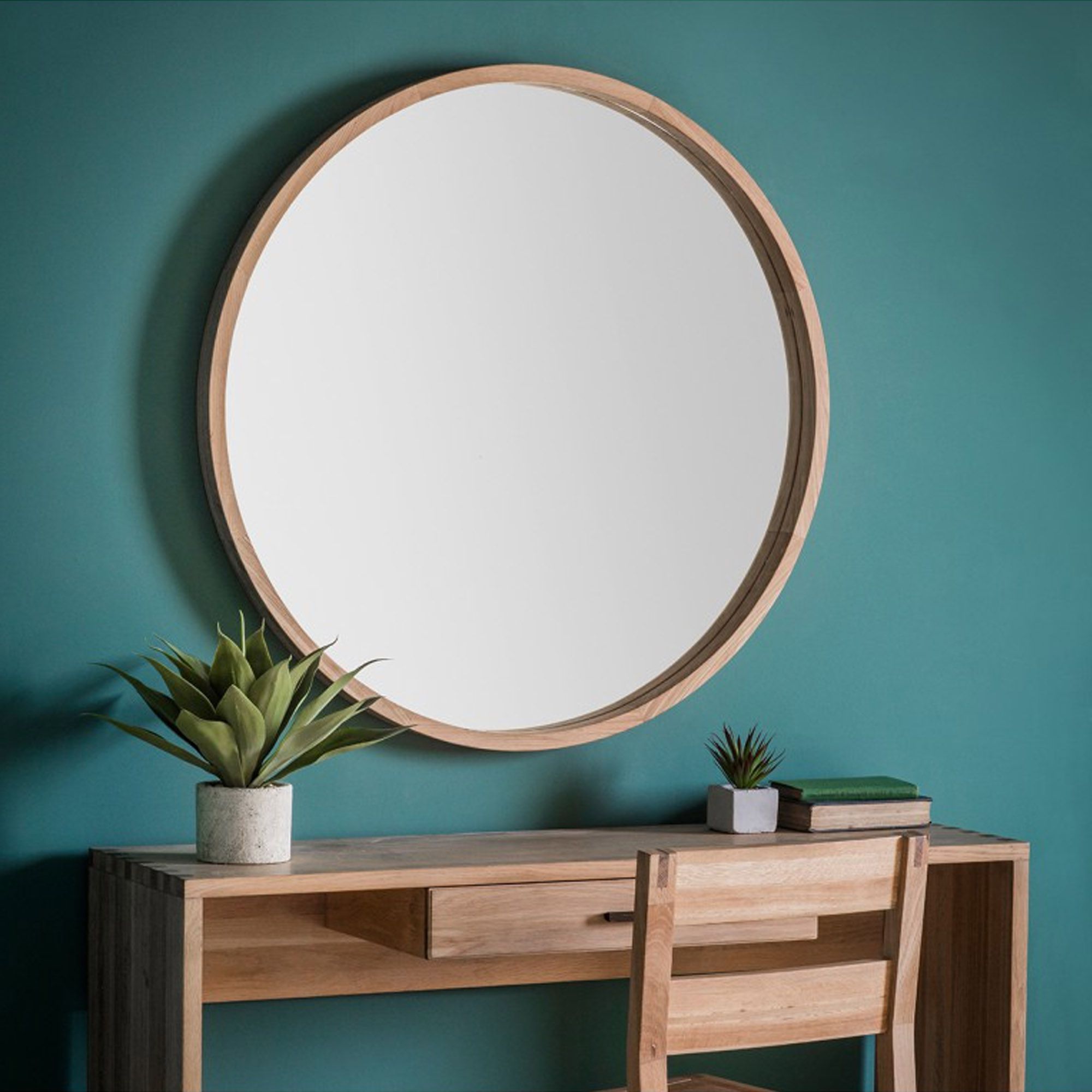 Homesdirect365 For Scalloped Round Modern Oversized Wall Mirrors (View 6 of 15)