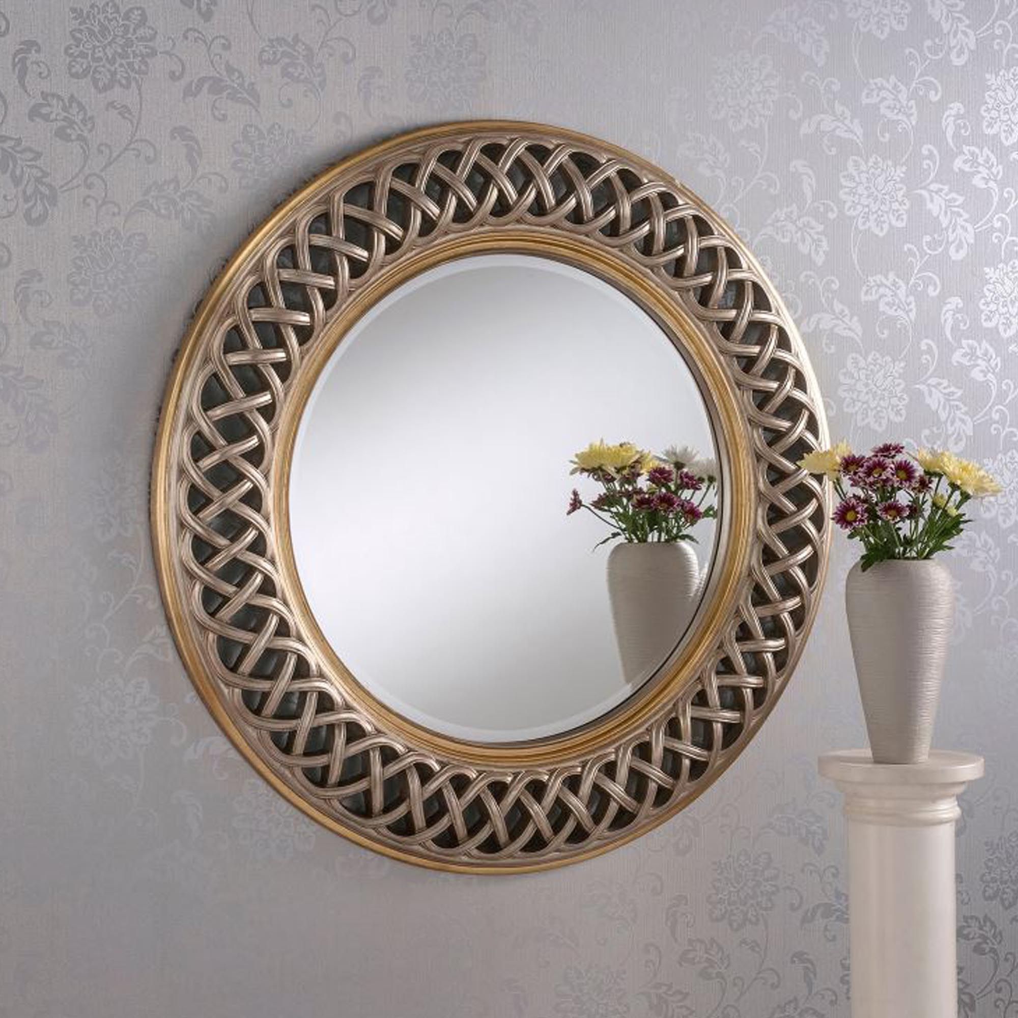 Interlocking Lace Silver/gold Decorative Wall Mirror (View 15 of 15)