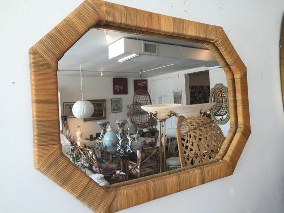 Island Wrapped Rattan Octagon Mirrorjgallerydesign On Etsy Within 2020 Rattan Wrapped Wall Mirrors (View 6 of 15)