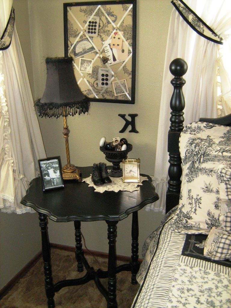 Kindred Style: French Country Bedroom Within Current Semi Gloss Black Beaded Oval Wall Mirrors (View 4 of 15)