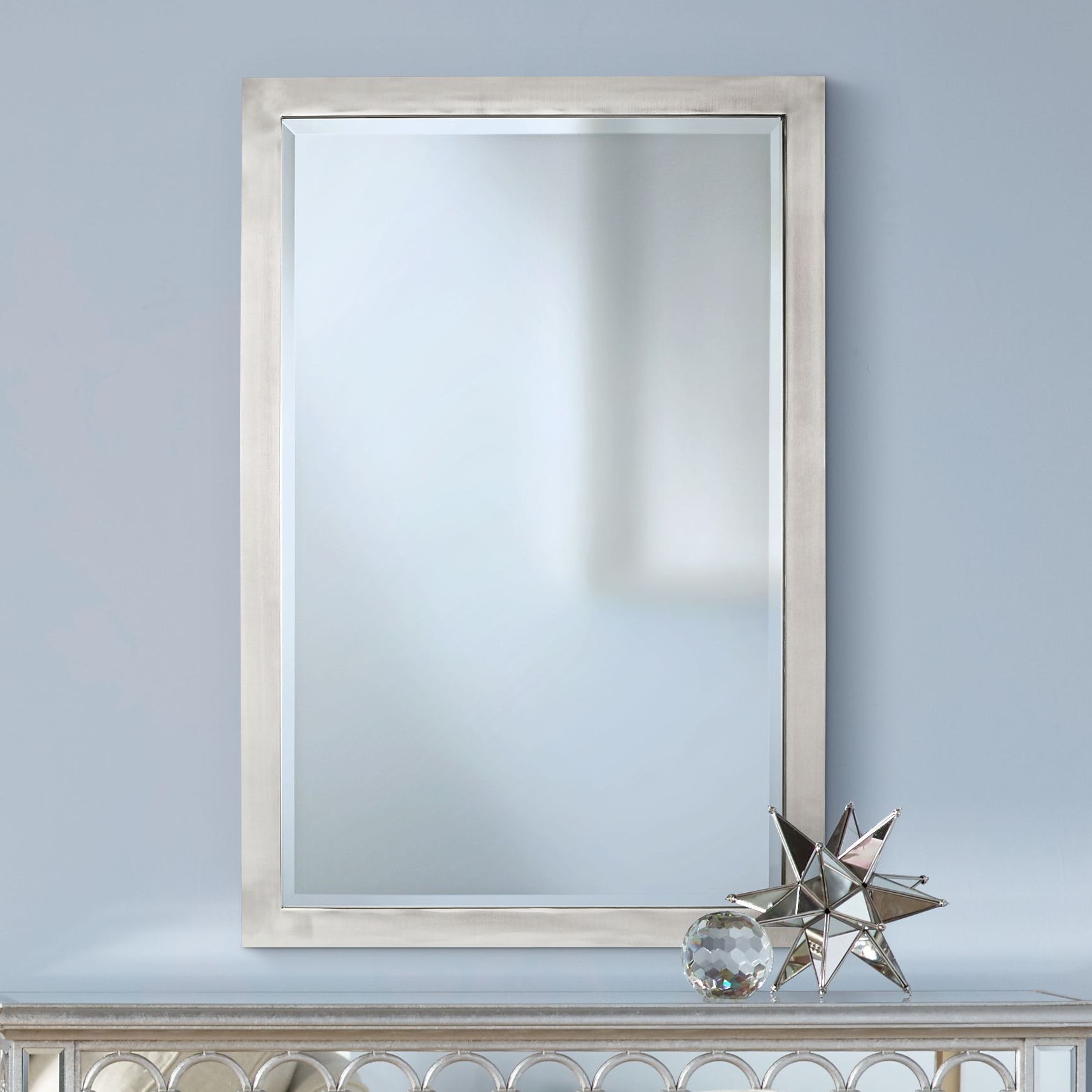 Lamps Plus In For Well Known Nickel Floating Wall Mirrors (View 8 of 15)