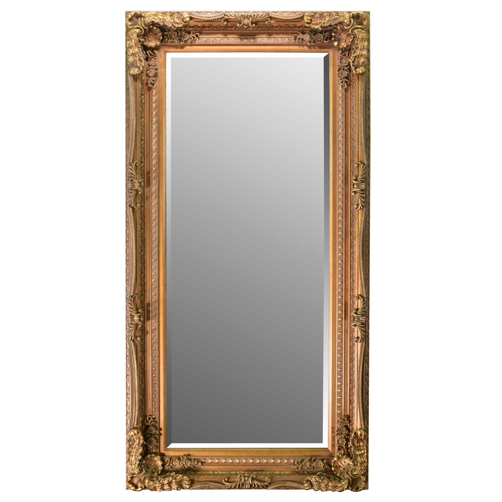 Large Lois Leaner Antique Full Length Gold Wall Mirror 5ft9 X 2ft11 With Widely Used Ultra Brushed Gold Rectangular Framed Wall Mirrors (View 9 of 15)