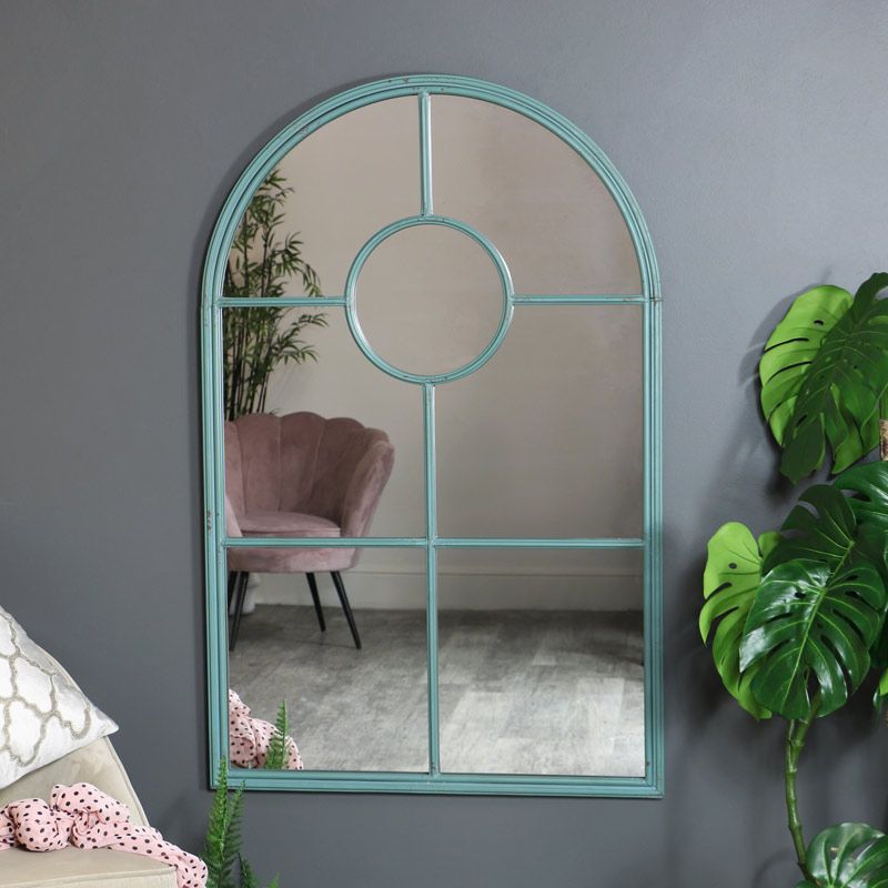 Large Rustic Grey Metal Arched Wall Mirror 79cm X 124cm – Melody Maison® In Well Known Arch Oversized Wall Mirrors (View 14 of 15)