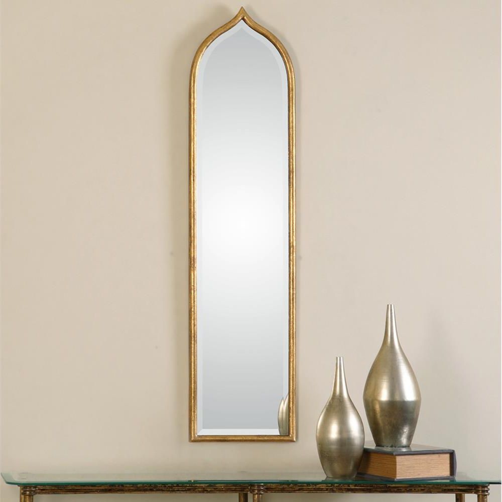 Latest Gold Arch Top Wall Mirrors Pertaining To Dala Bazaar Antique Gold Narrow Arch Wall Mirror (View 1 of 15)