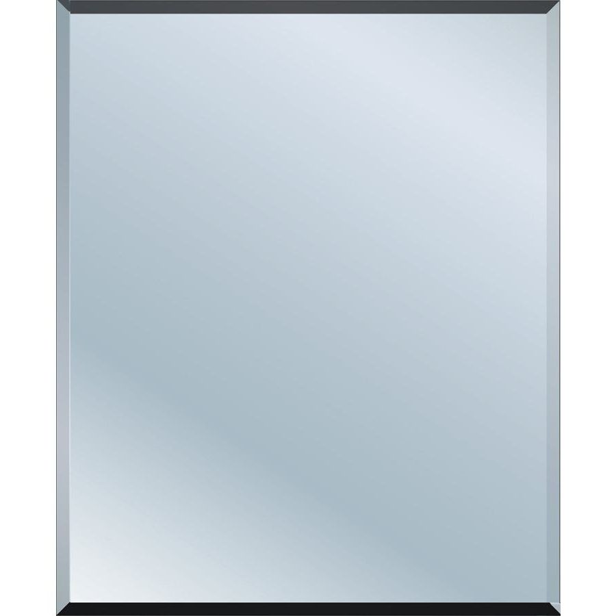 Latest Shop Style Selections 36 In X 48 In Silver Beveled Rectangle Frameless Intended For Frameless Rectangular Beveled Wall Mirrors (View 13 of 15)
