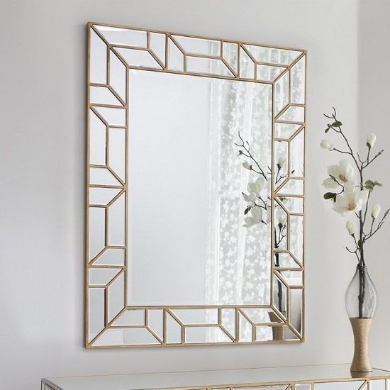 Latest Warm Gold Rectangular Wall Mirrors With Regard To Dresden Decorative Wall Mirror Rectangular In Painted Gold (View 14 of 15)