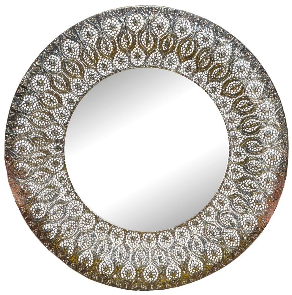 Lulu Decor Decorative Silver Metal Wall Mirror Round Decorative Mirrors Throughout 2020 Metallic Silver Framed Wall Mirrors (View 1 of 15)