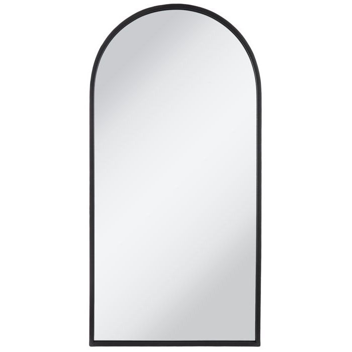 Matte Black Arched Metal Wall Mirror (View 7 of 15)