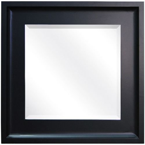 Matte Black Octagon Led Wall Mirrors For Trendy Canopy Square Beveled Glass Wall Mirror, Matte Black Finish – Walmart (View 7 of 15)