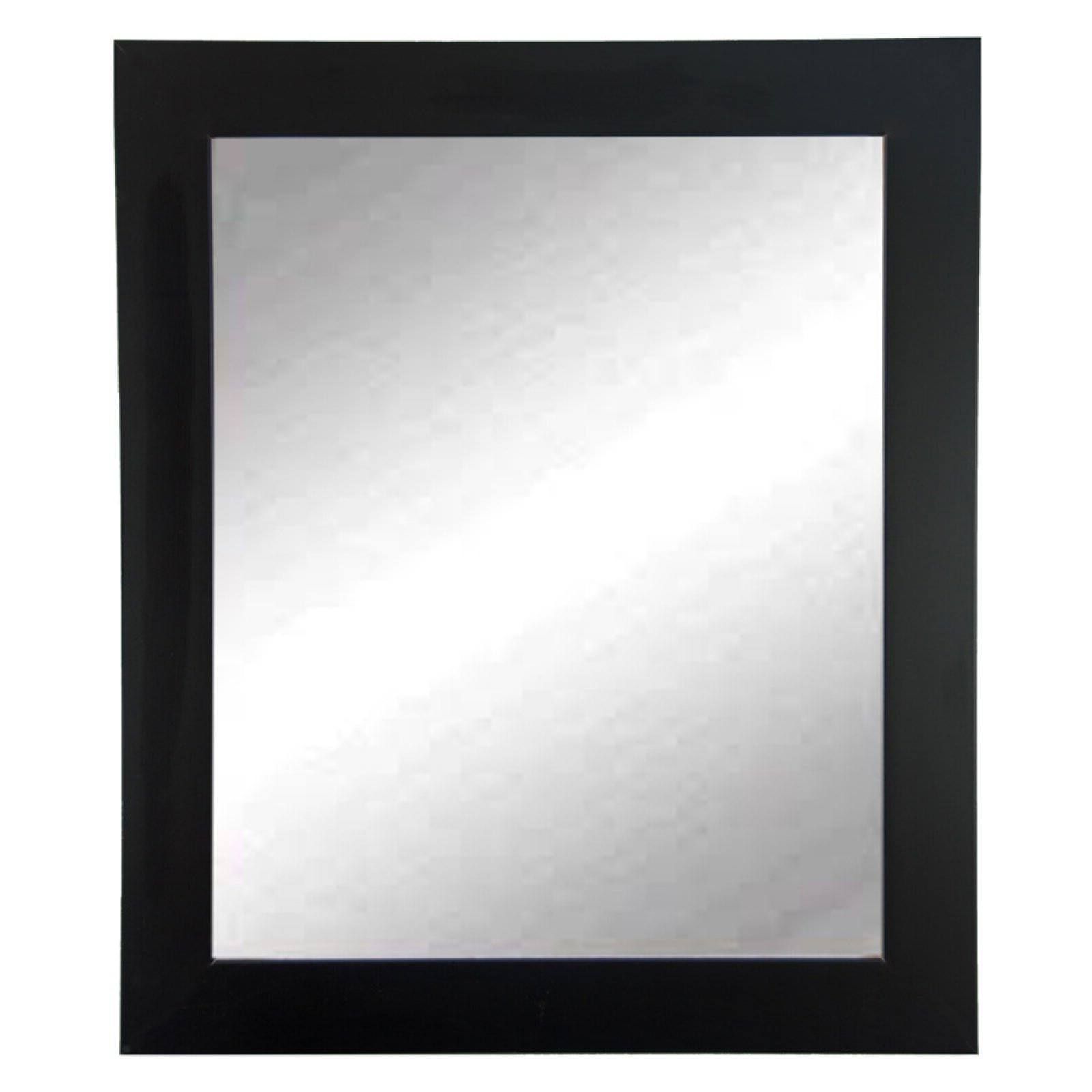 Matte Black Octagonal Wall Mirrors Regarding Trendy Matte Black Framed Vanity Wall Mirror 27''x 32'' – Walmart (View 15 of 15)