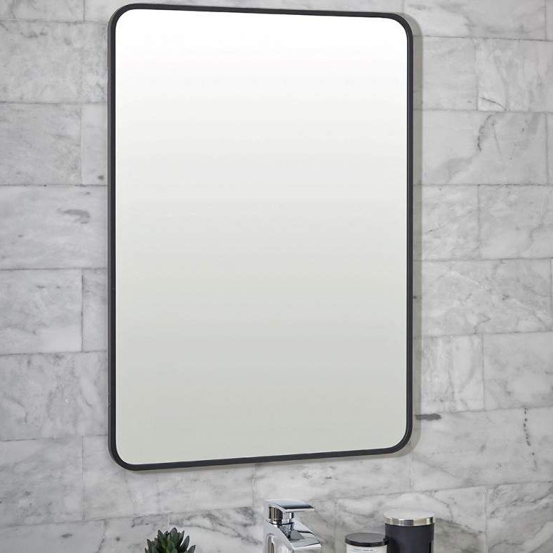 Matte Black Rectangular Wall Mirrors Throughout Widely Used Vellamo Matt Black Rectangular Mirror – 700 X 500mm (View 8 of 15)
