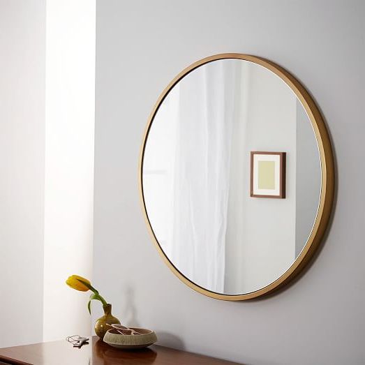 Metal Framed Round Wall Mirror (View 2 of 15)