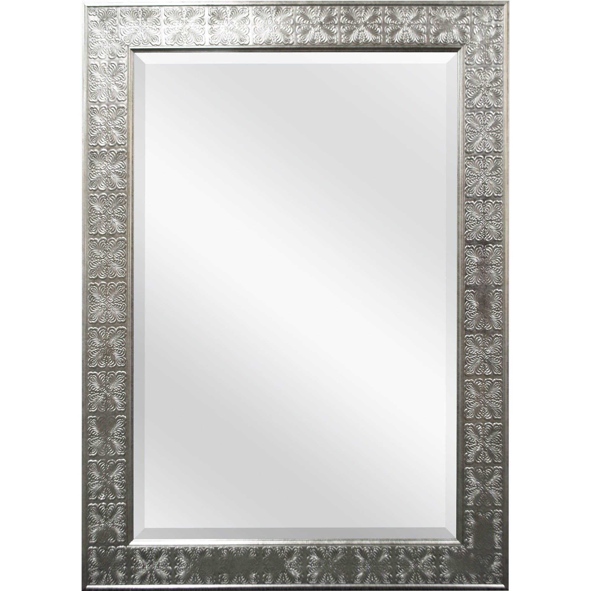 Metallic Silver Wall Mirrors With Most Recently Released 31" X 43" Metal Foil 3" Profile Wall Mirror, Silver – Walmart (View 1 of 15)