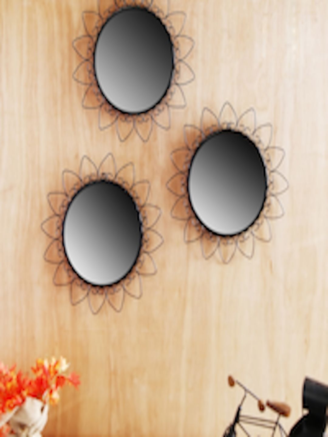 Midnight Black Round Wall Mirrors Regarding Favorite Buy Hosley Set Of 3 Black Round Decorative Wall Mirrors – Mirrors For (View 14 of 15)