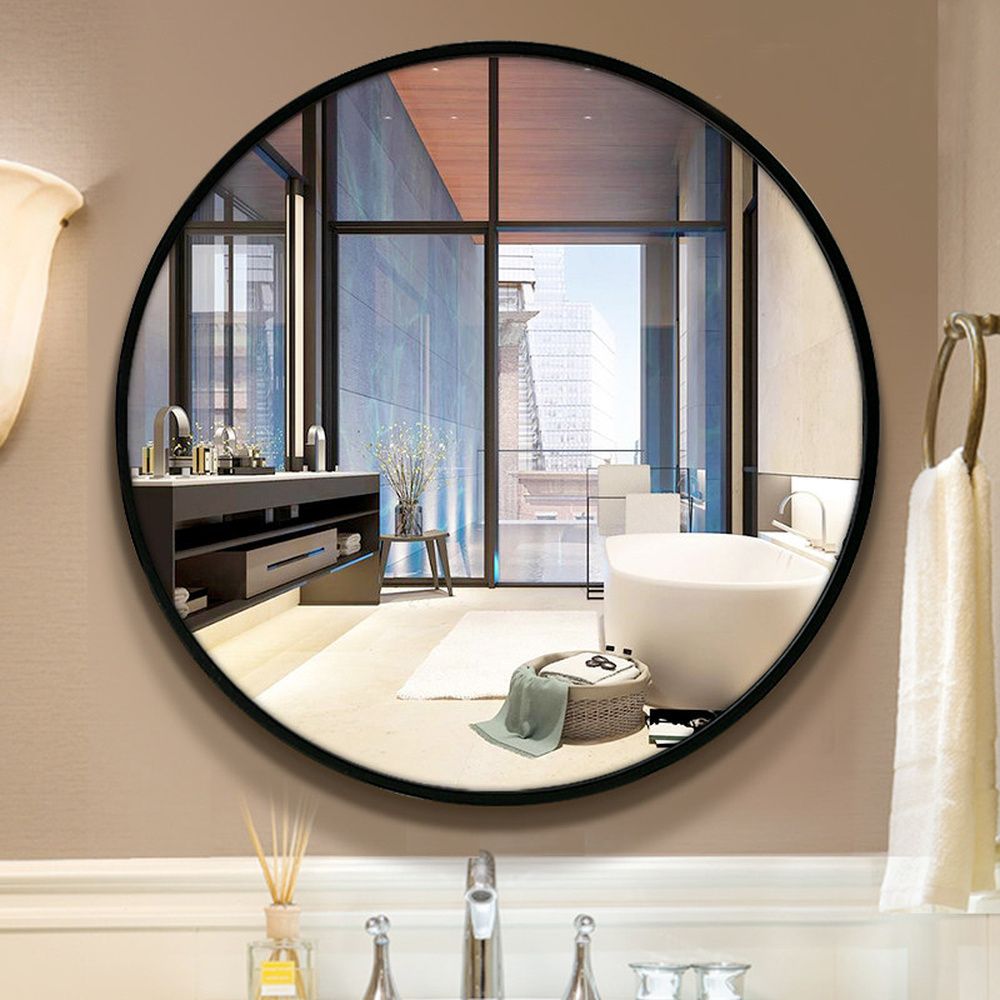 Mirror Framed Bathroom Wall Mirrors For Latest Bath Mirror Toilet Wall Mounted Round Wood Frame Mirror For Bathroom (View 10 of 15)