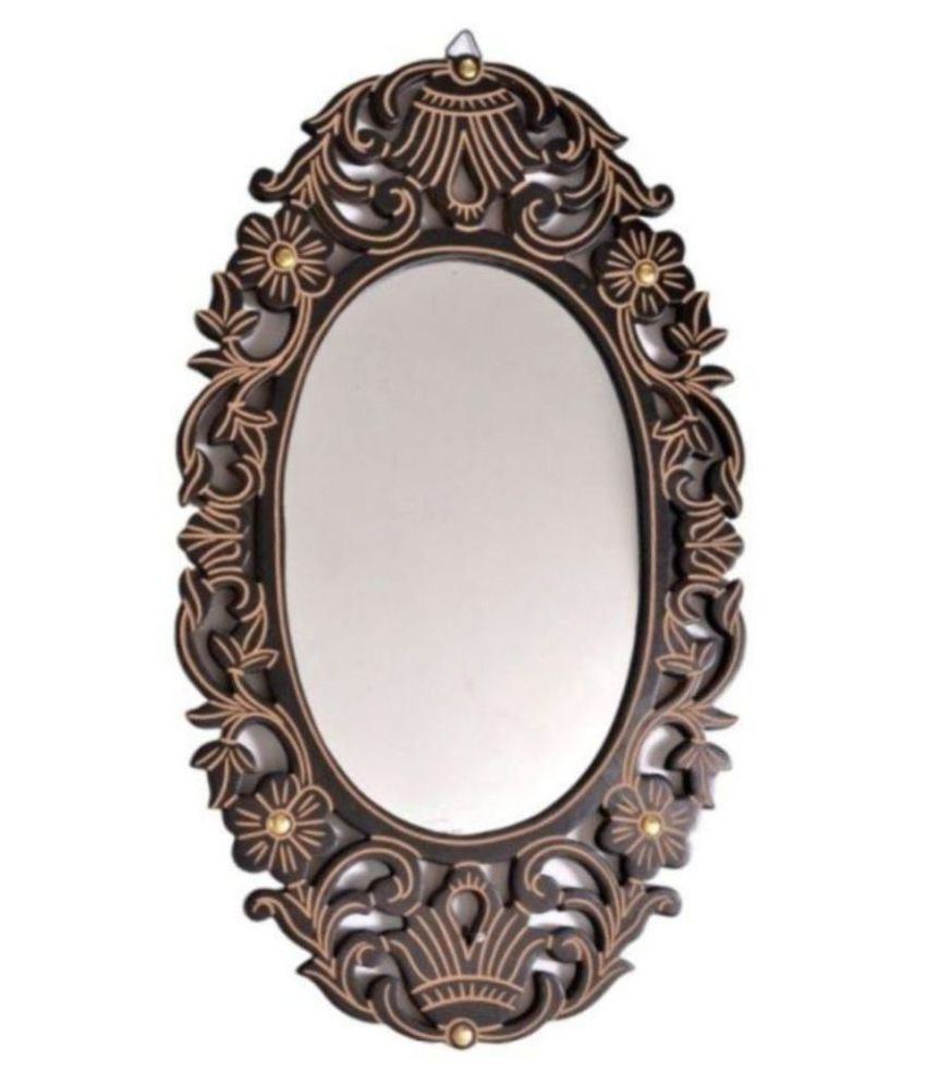 Mocha Brown Wall Mirrors Within Most Popular Onlineshoppee Mirror Wall Mirror Brown ( 50 X 30 Cms ) – Pack Of 1: Buy (View 4 of 15)