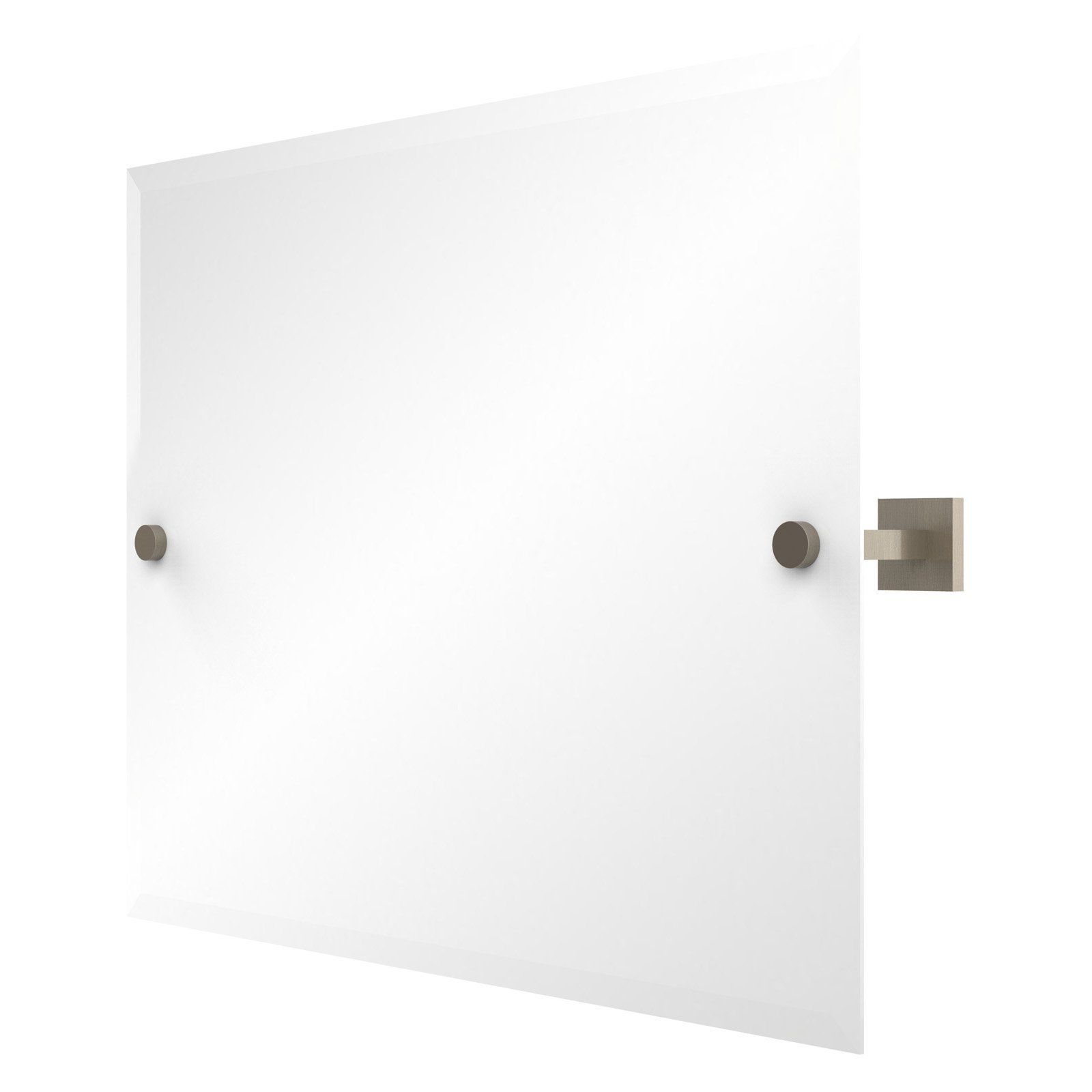 Most Current Cut Corner Frameless Beveled Wall Mirrors Intended For Allied Brass Montero Contemporary Frameless Landscape Rectangular Tilt (View 7 of 15)