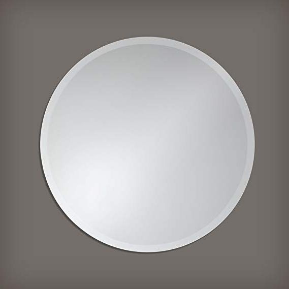 Most Current Cut Corner Frameless Beveled Wall Mirrors Within Amazonsmile: The Better Bevel Round Frameless Wall Mirror (View 13 of 15)