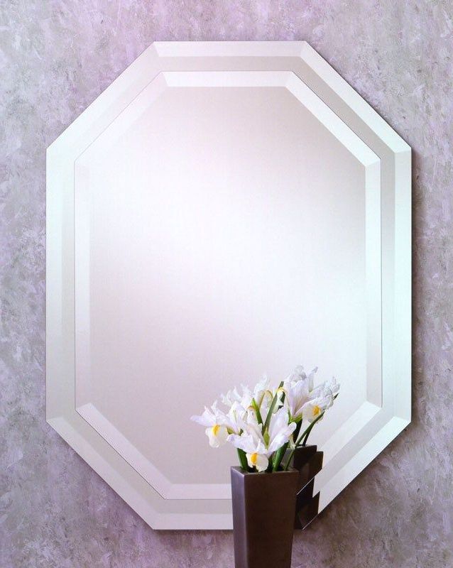 Most Current Double Crown Frameless Beveled Wall Mirrors Regarding 321 – Octagon Beveled Frameless Mirror On Mirror Overlay – Kentwood (View 6 of 15)