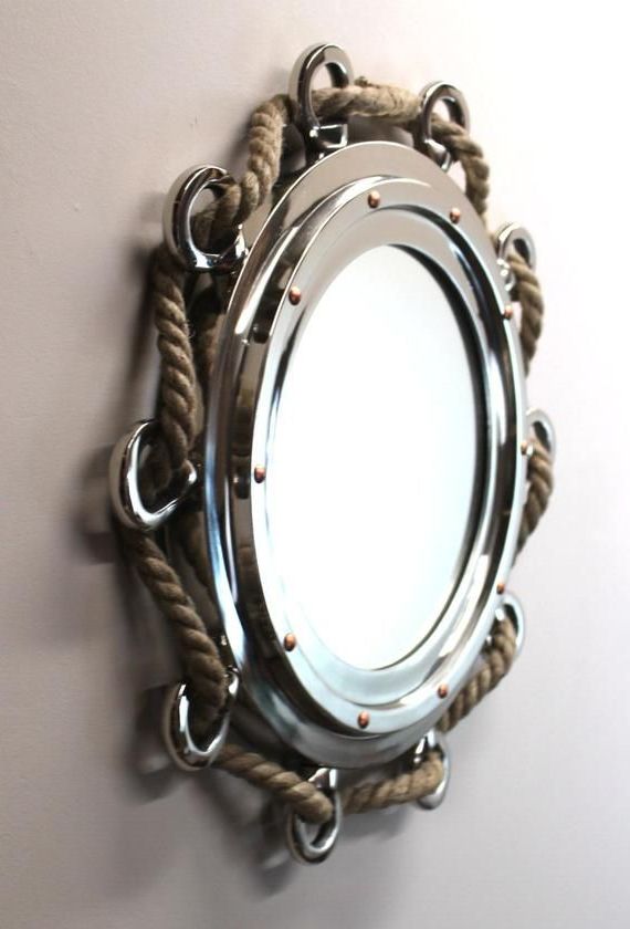 Most Current Porthole Mirror With Rope In Silver Finish Nautical Big Ships (View 6 of 15)